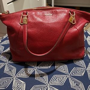 Coach red leather purse